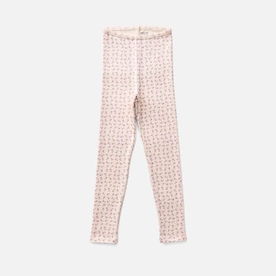 Kids Pima Cotton Stretch Leggings - Pansy Chicweed Print