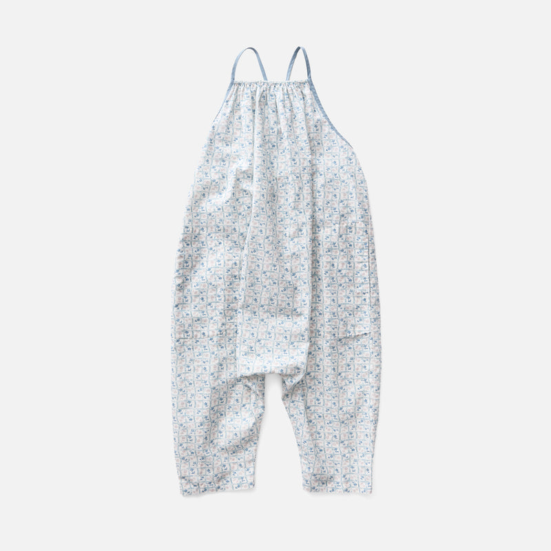 Baby & Kids Cotton Ines Romper - Azul Flower Press Print