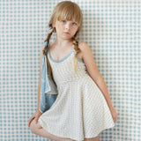 Kids Pima Cotton Pixie Dress - Azul Chicweed Print