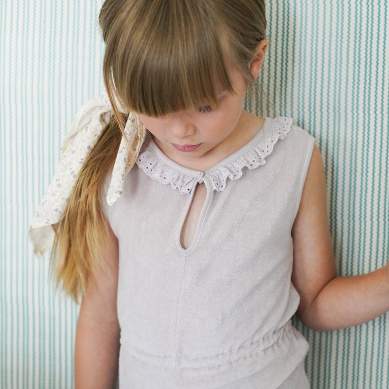 Kids Pima Cotton Terry Club Shortall - Seashell