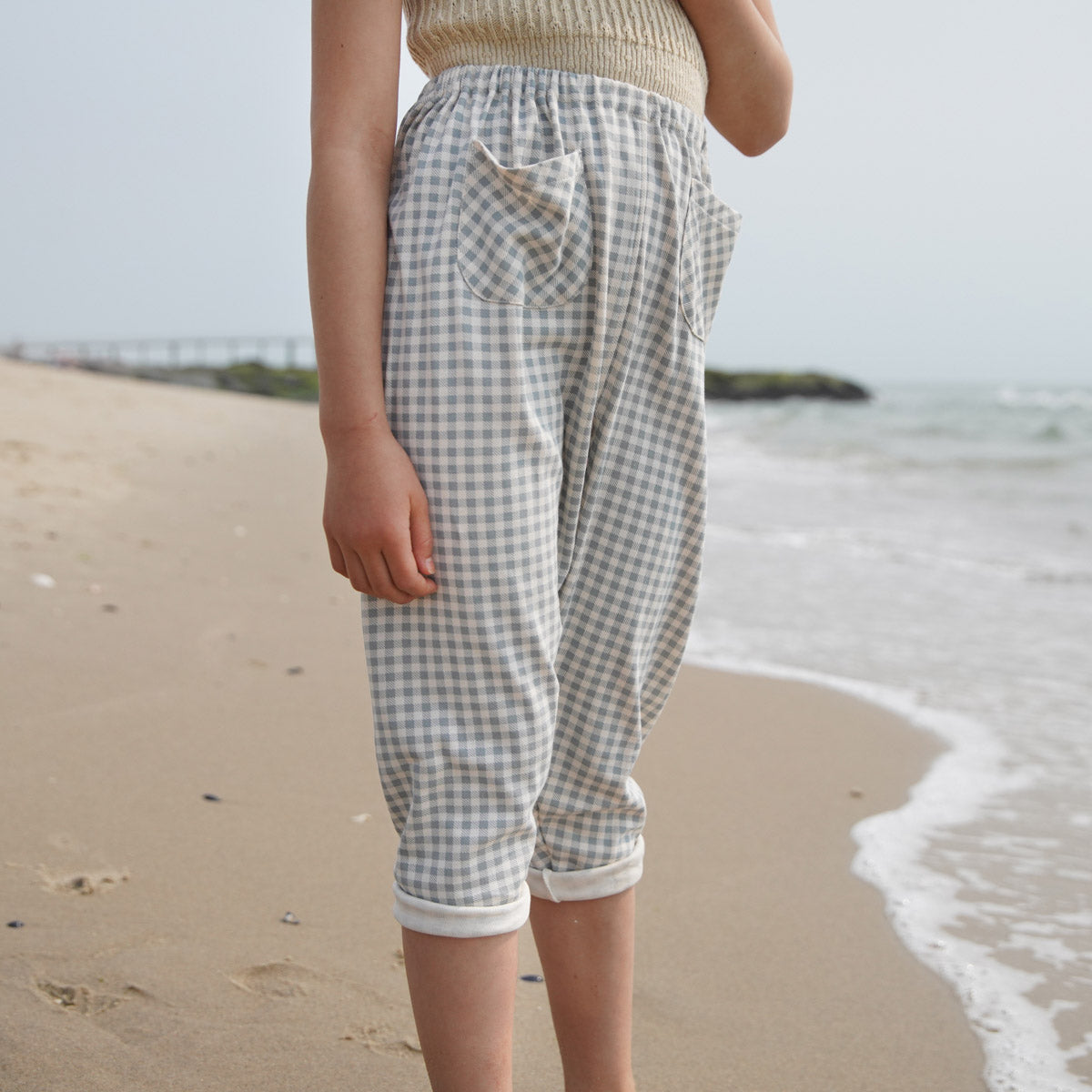 Kids Pima Cotton Harem - Azul Gingham Print – MamaOwl