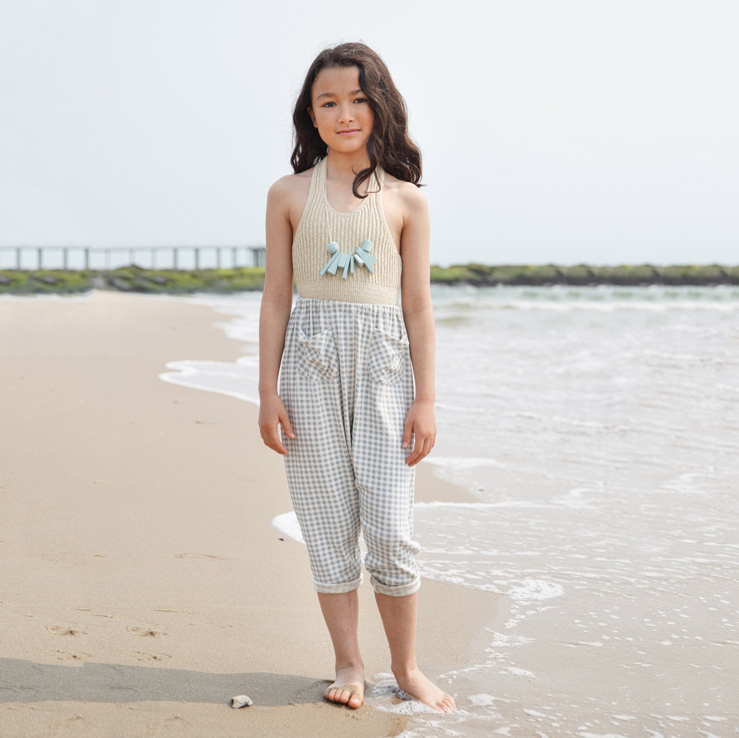 Kids Pima Cotton Harem - Azul Gingham Print – MamaOwl
