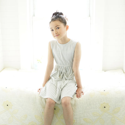 Kids Pima Cotton Pocket Dress - Azul Gingham Print