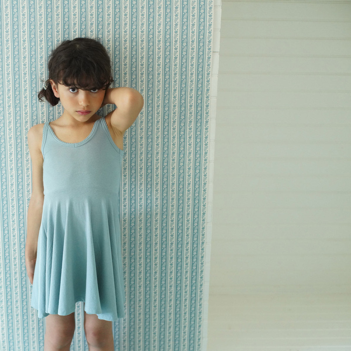 ワンピース soor ploom 10y Pixie Dress essentials Kids Pima Cotton Pixie Dress - Azul – MamaOwl