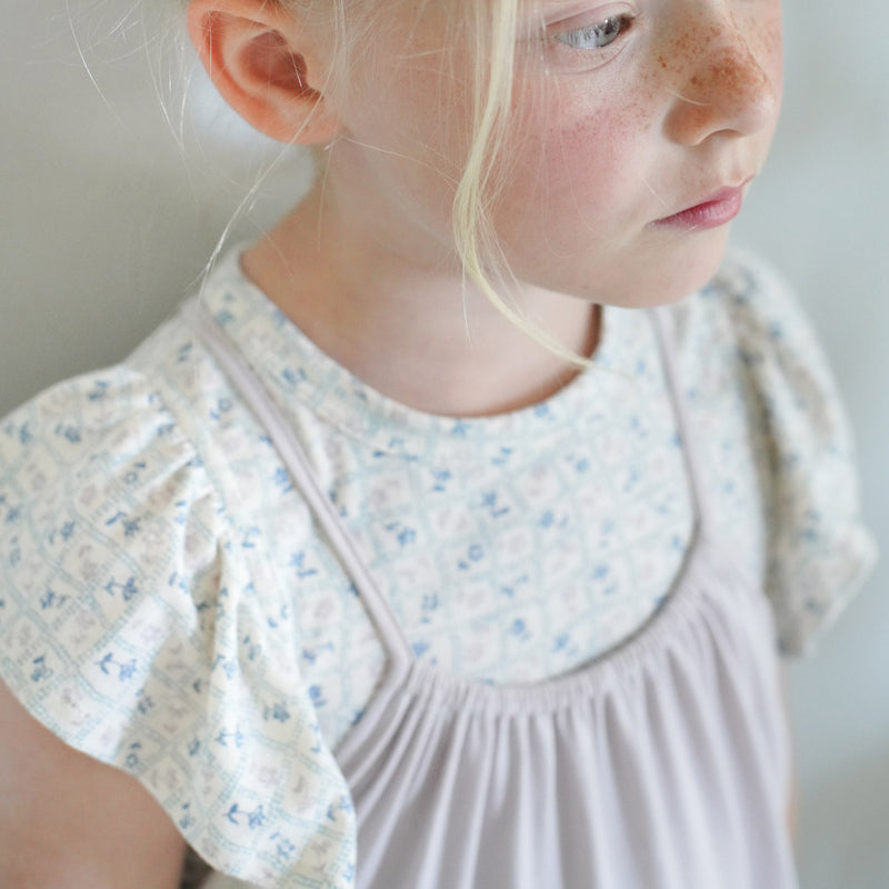 Kids Pima Cotton Loop Dress- Seashell