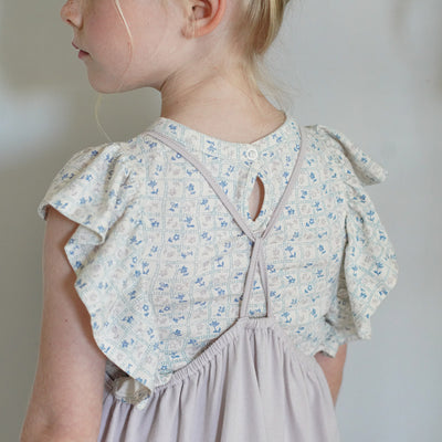 Kids Pima Cotton Loop Dress- Seashell
