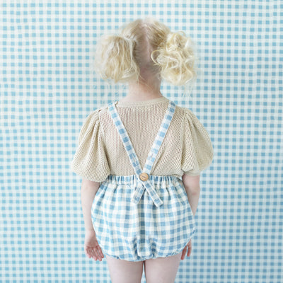 Baby & Kids Cotton Oona Romper - Azul Gingham Print