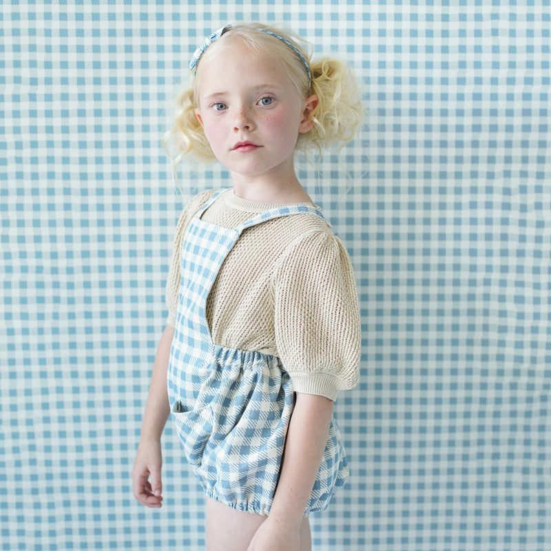 Baby & Kids Cotton Oona Romper - Azul Gingham Print