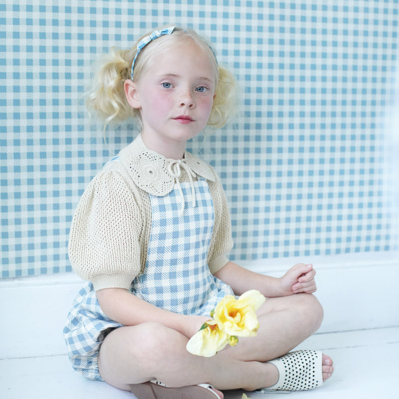 Baby & Kids Cotton Oona Romper - Azul Gingham Print