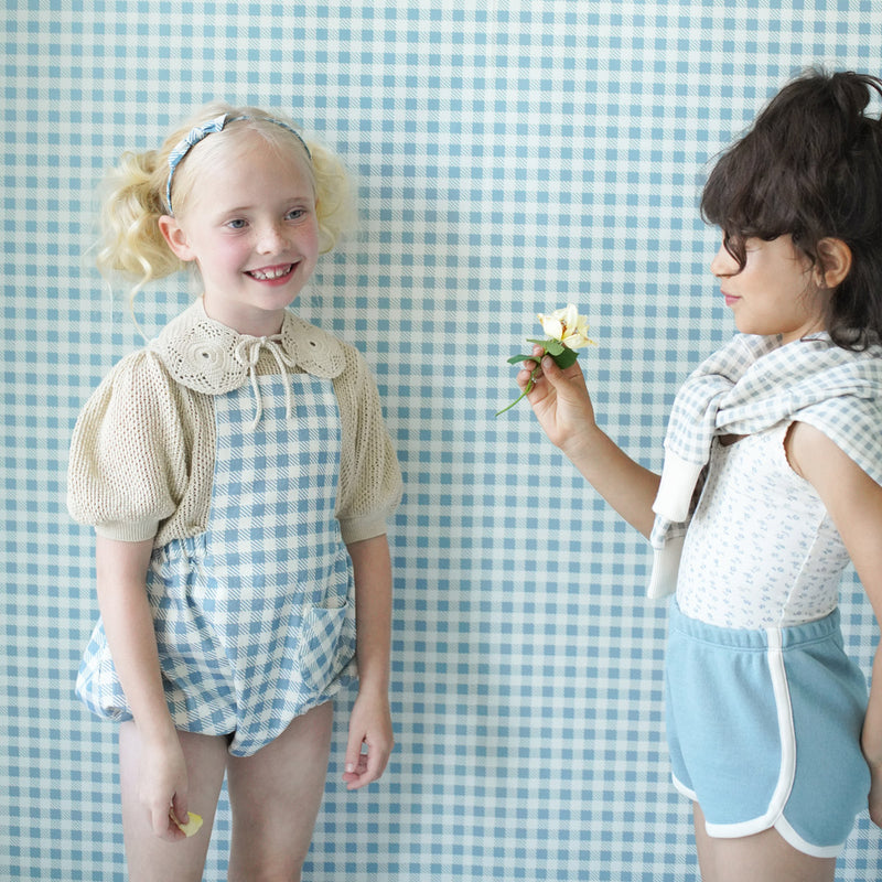 Baby & Kids Cotton Oona Romper - Azul Gingham Print