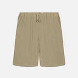Kids Cotton Gauze Basile Bermuda Shorts - Golden Green