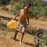 Baby & Kids Cotton Poplin Chico Swim Shorts - Cloud Blue/Lemon