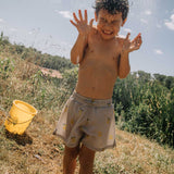 Baby & Kids Cotton Poplin Chico Swim Shorts - Cloud Blue/Lemon