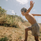 Baby & Kids Cotton Poplin Chico Swim Shorts - Cloud Blue/Lemon