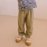 Kids Cotton Gauze Cousin Pants - Golden Green