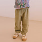 Kids Cotton Gauze Cousin Pants - Golden Green