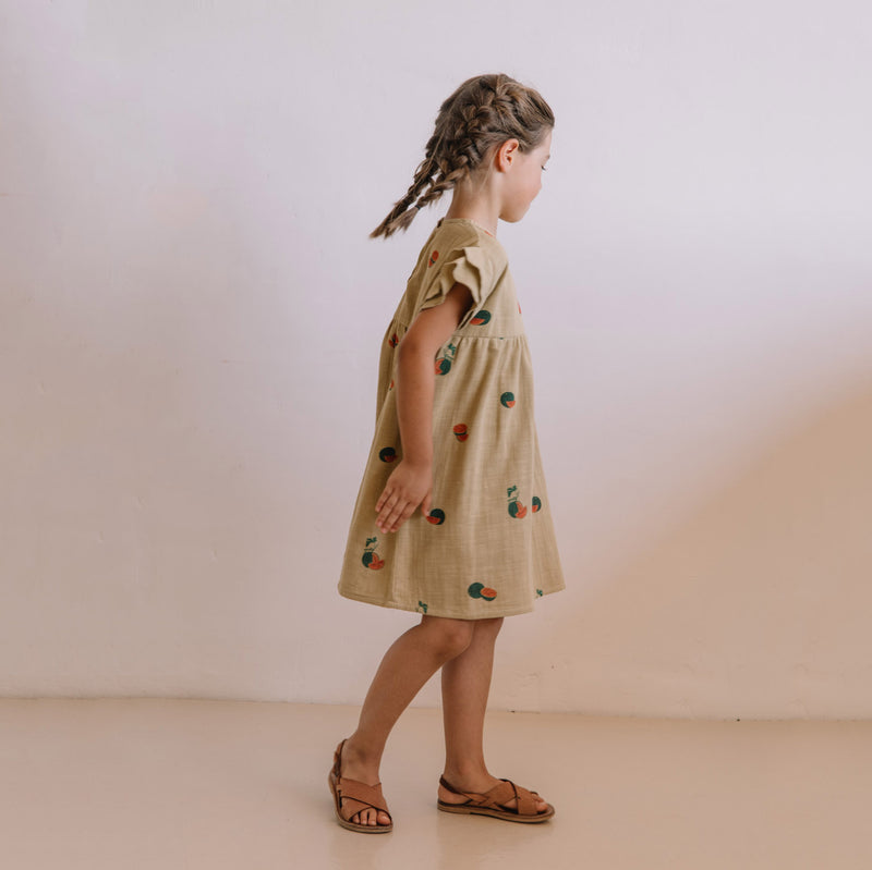 Kids Cotton Cousine Dress - Starfish/Watermelon
