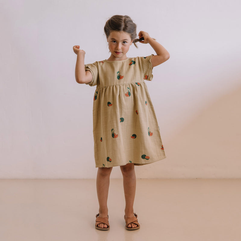 Kids Cotton Cousine Dress - Starfish/Watermelon