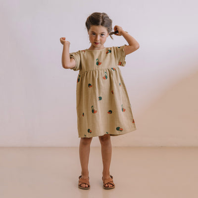 Kids Cotton Cousine Dress - Starfish/Watermelon