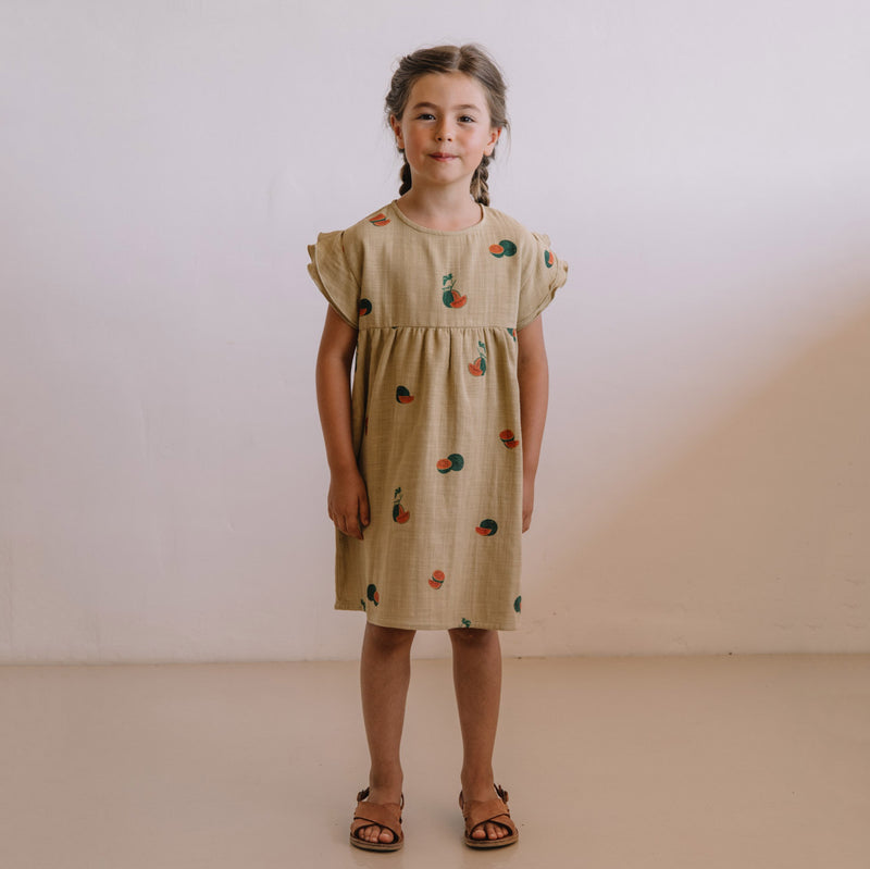 Kids Cotton Cousine Dress - Starfish/Watermelon