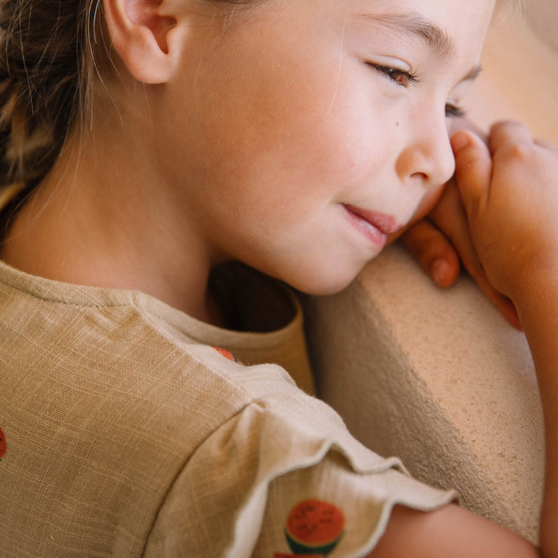 Kids Cotton Cousine Dress - Starfish/Watermelon