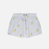 Baby & Kids Cotton Poplin Chico Swim Shorts - Cloud Blue/Lemon