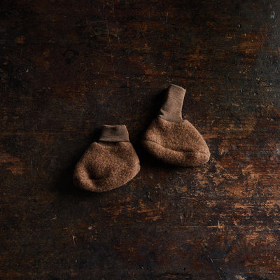 Magpie Baby Booties - Merino Wool Fleece - Sycamore