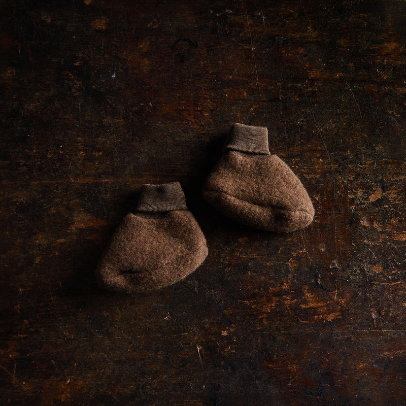 Magpie Baby Booties - Merino Wool Fleece - Sycamore