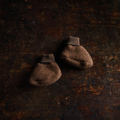Magpie Baby Booties - Merino Wool Fleece - Sycamore