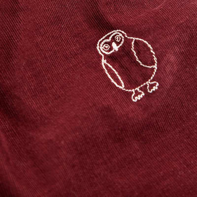Baby Cotton Corduroy Curious Owl Pants - Burgundy Red