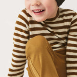 Kids Merino Wool Crepe Top - Natural/Bronze Stripe