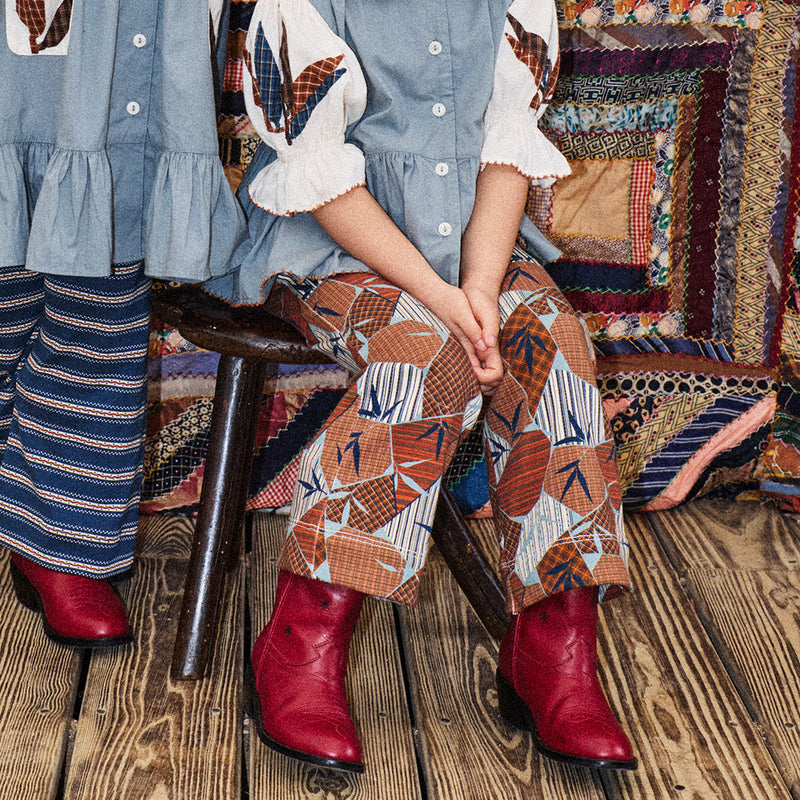 Kids Pima Cotton A-Pant - Rose Gold Kyoto