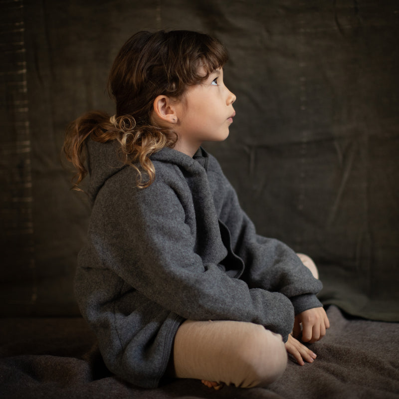 Tinker Baby & Kids Jacket - Merino Wool Fleece - Slate