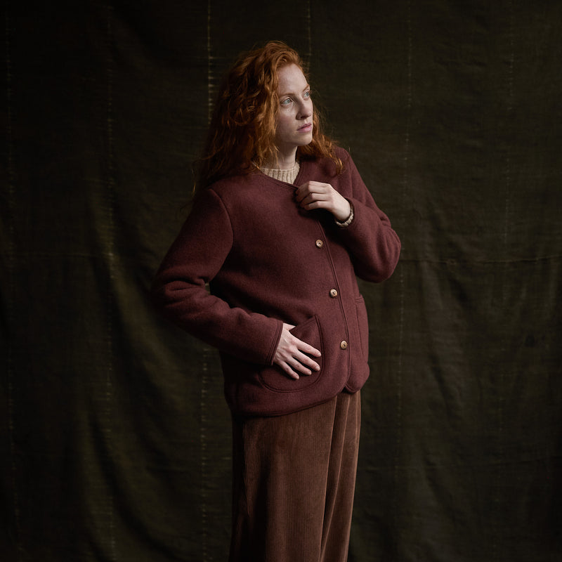 Harrier Women’s Jacket - Merino Wool Fleece - Fig