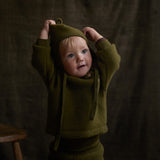 Puffin Baby & Kids Sweater - Merino Wool Fleece - Seaweed