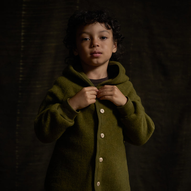 Tinker Baby & Kids Jacket - Merino Wool Fleece - Seaweed