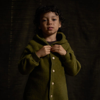 Tinker Baby & Kids Jacket - Merino Wool Fleece - Seaweed