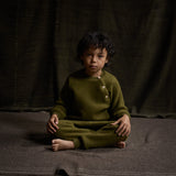 Puffin Baby & Kids Sweater - Merino Wool Fleece - Seaweed