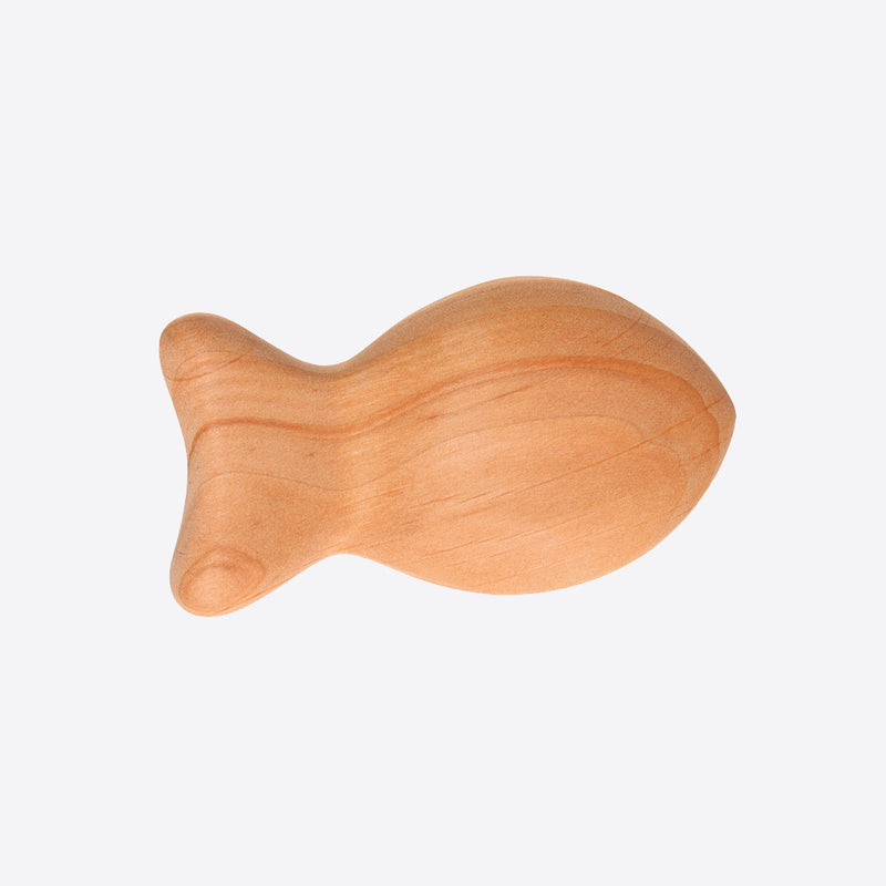 Wooden rattle fish with precious stones