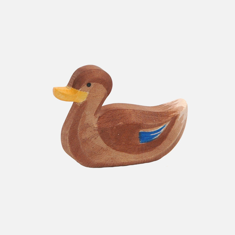 Handcrafted Wooden Swimming Brown Duck