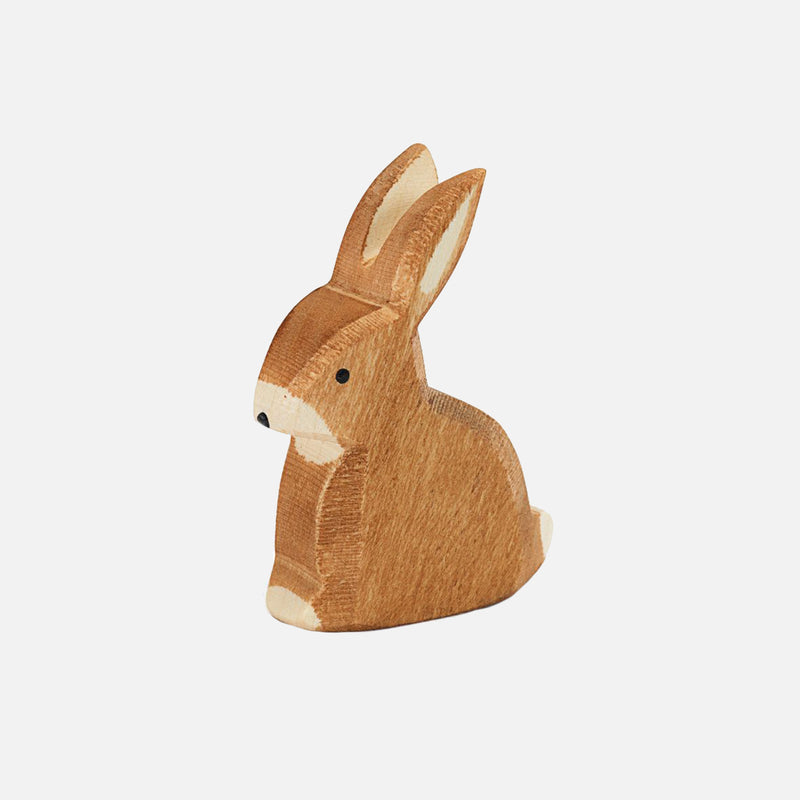 Handcrafted Wooden Sitting Brown Rabbit