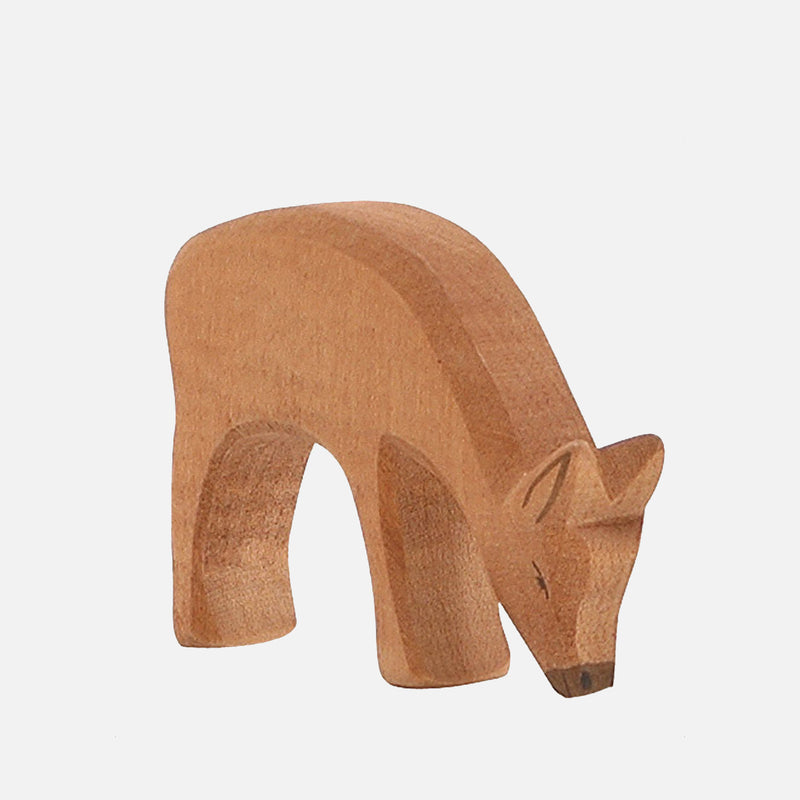 Handcrafted Wooden Eating Large Red Deer