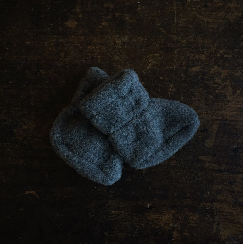 Baby Merino Fleece Booties - Slate