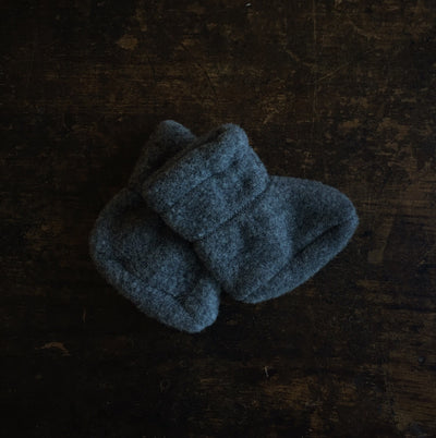 Baby Merino Fleece Booties - Slate