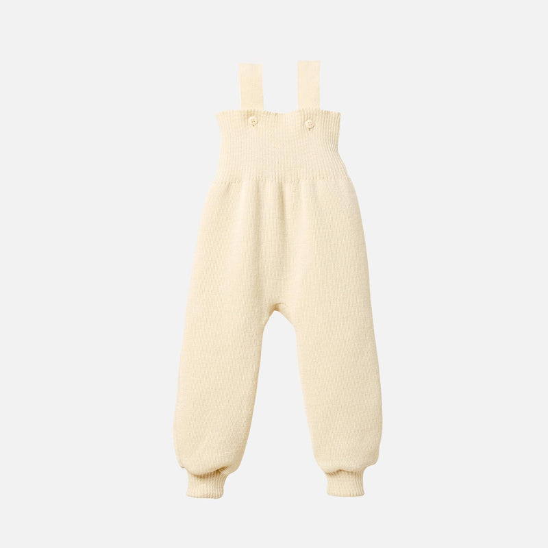 Baby & Kids Merino Wool Dungarees - Natural