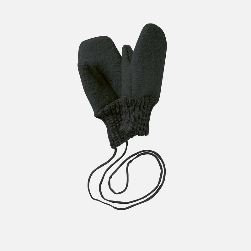 Boiled Merino Wool Mittens - Anthracite