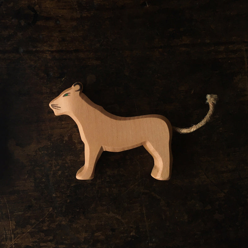 Handcrafted Wooden Large Standing Lioness