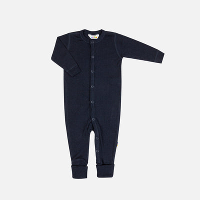 Baby & Kids Merino Wool Rib Pyjamas - Navy