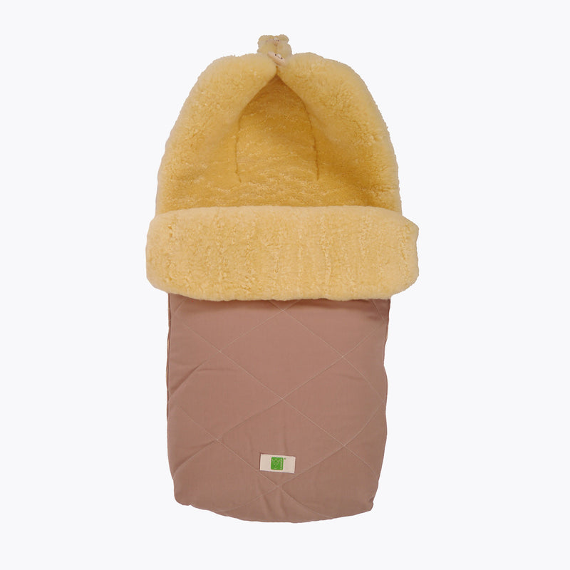 Cotton/Sheepskin Universal Pushchair Footmuff - Sand