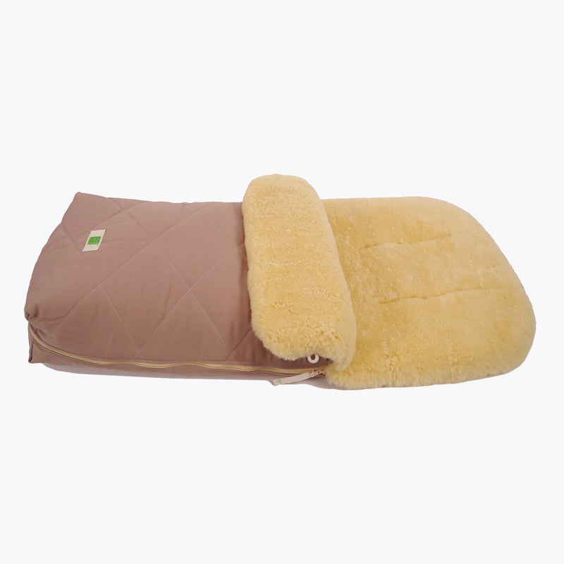 Cotton/Sheepskin Universal Pushchair Footmuff - Sand